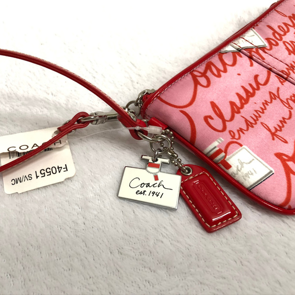 SOLD ~ Coach Ltd Ed Perfume Print Satin Wristlet - NWT - Picture 1 of 7